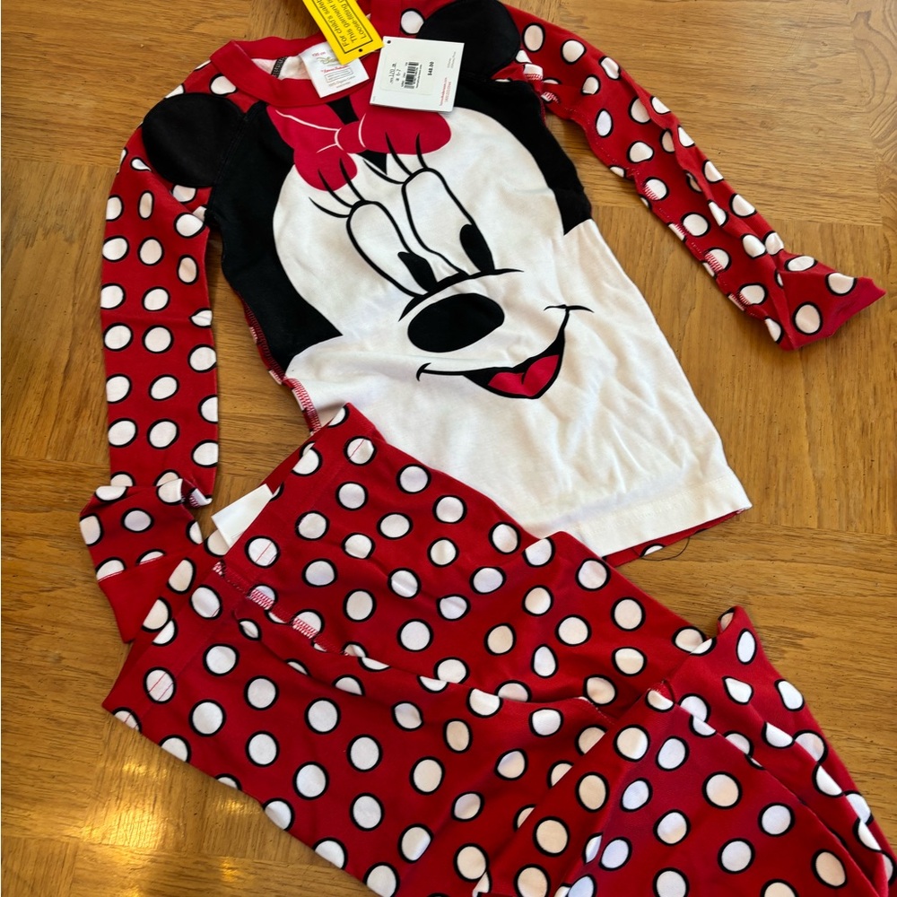 Hanna Andersson Red and White Minnie Mouse Kids Pajamas